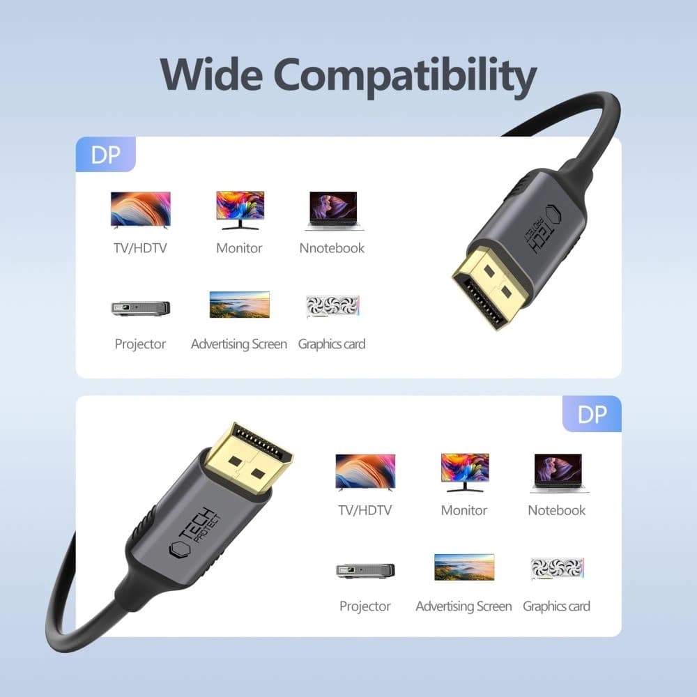 Kabel Tech-Protect Ultraboost Cable DisplayPort / DisplayPort 1.4 4K 60Hz 200cm Černý - 2