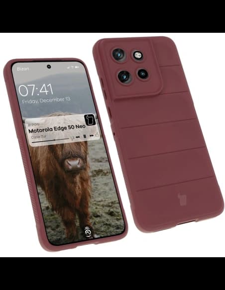 Pancerne etui Bizon Case Tur do Motorola Edge 50 Neo ciemnofioletowe