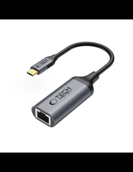 Adaptér Tech-Protect Ultraboost USB-C / Ethernet RJ45 1000Mbps černý