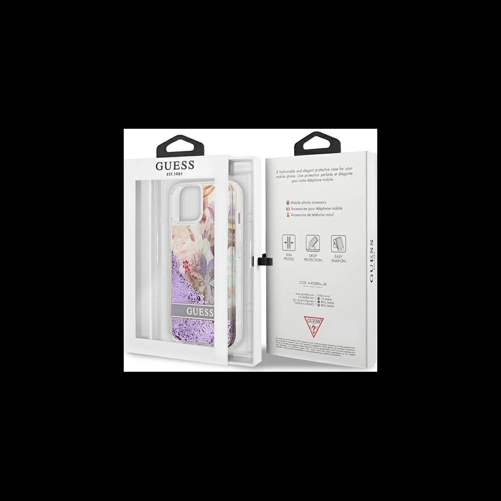 [OUTLET] Etui Guess GUHCP13SLFLSU Apple iPhone 13 mini fialové/purple hardcase Flower Liquid Glitter - 8