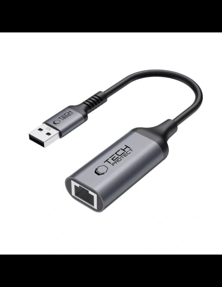 Adaptér Tech-Protect Ultraboost USB-A 3.0 / Ethernet RJ45 1000Mbps černý