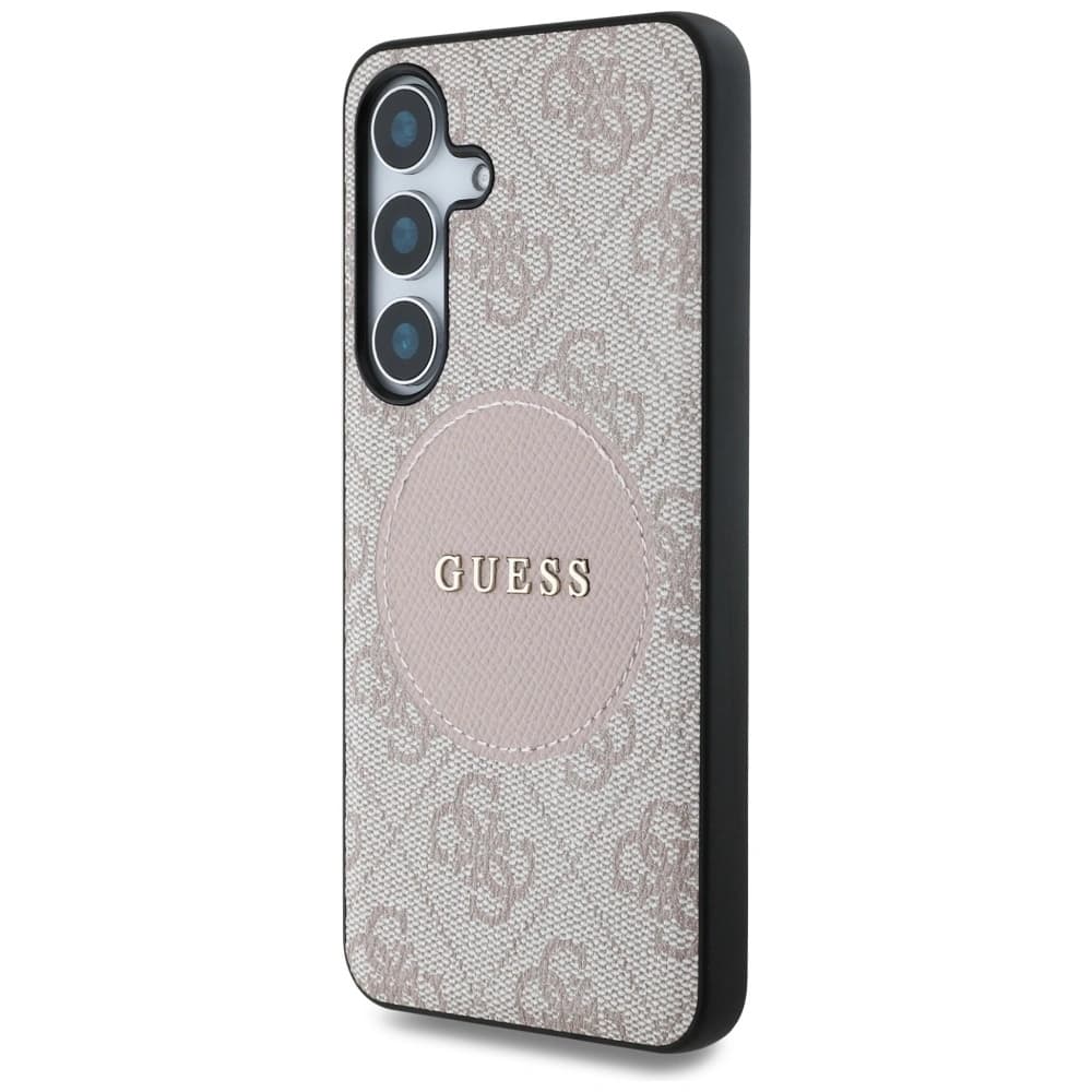 Guess 4G Round Patch Classic Logo MagSafe Samsung Galaxy S25+ Plus pink - 2