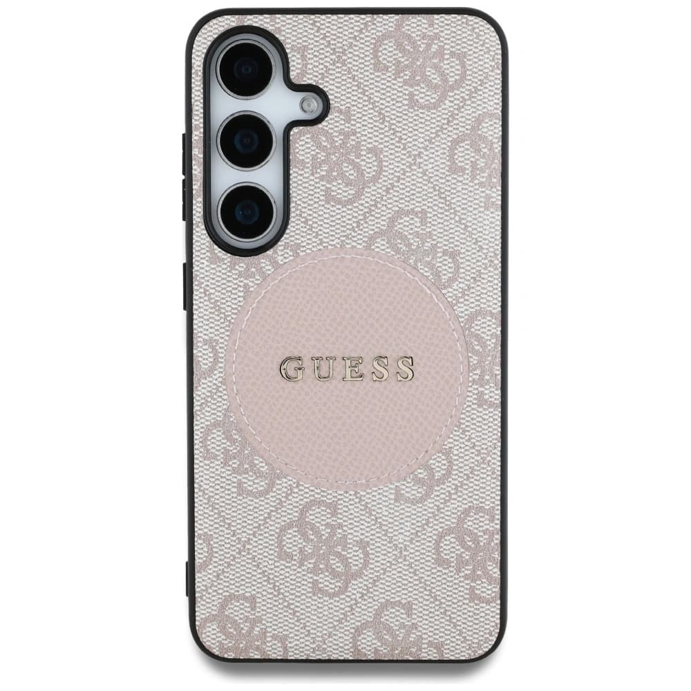 Guess 4G Round Patch Classic Logo MagSafe Samsung Galaxy S25+ Plus pink - 3
