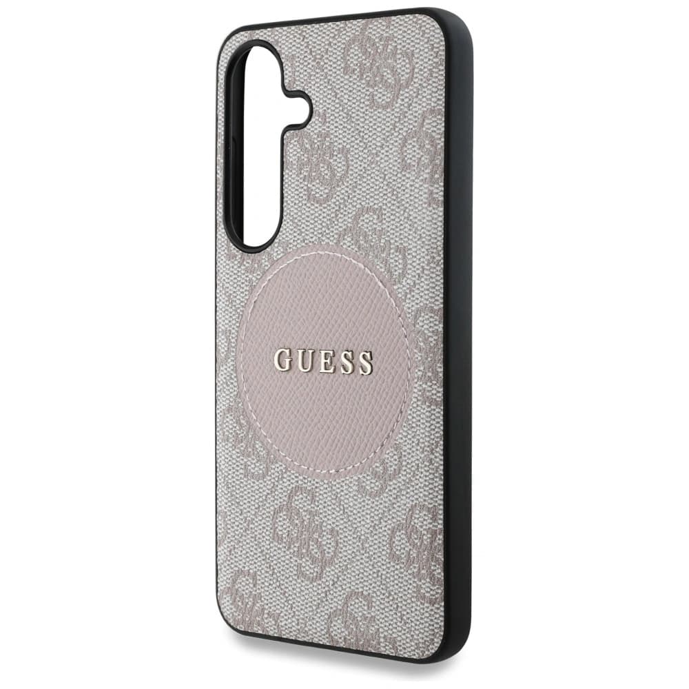 Guess 4G Round Patch Classic Logo MagSafe Samsung Galaxy S25+ Plus pink - 6