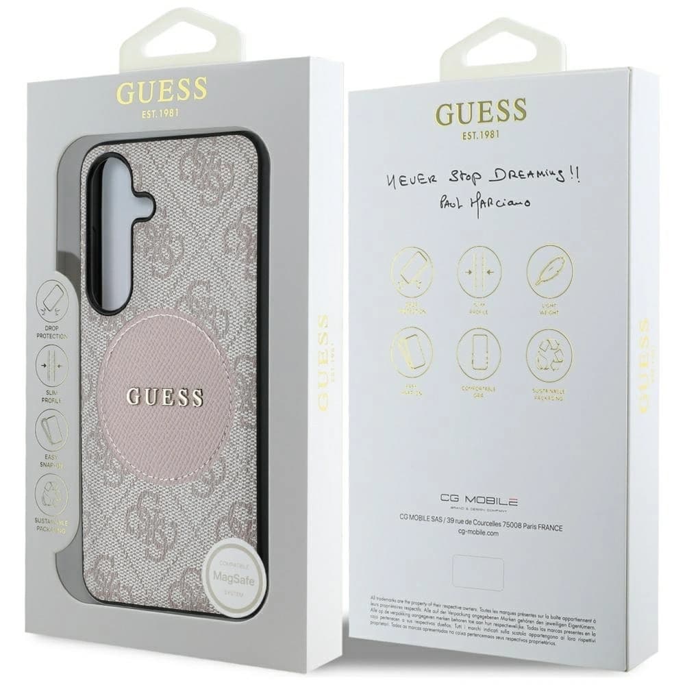 Guess 4G Round Patch Classic Logo MagSafe Samsung Galaxy S25+ Plus pink - 8