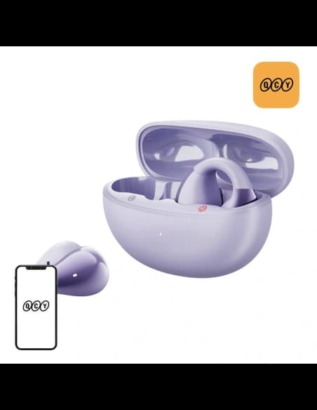 Bezdrátová sluchátka s klipem QCY Crossky Clip T33 (fialové)