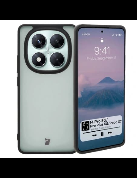 Bizon Case Angelo Xiaomi Redmi Note 14 Pro 5G / 14 Pro+ 5G / Poco X7 rauchig mit einem schwarzen Rahmen