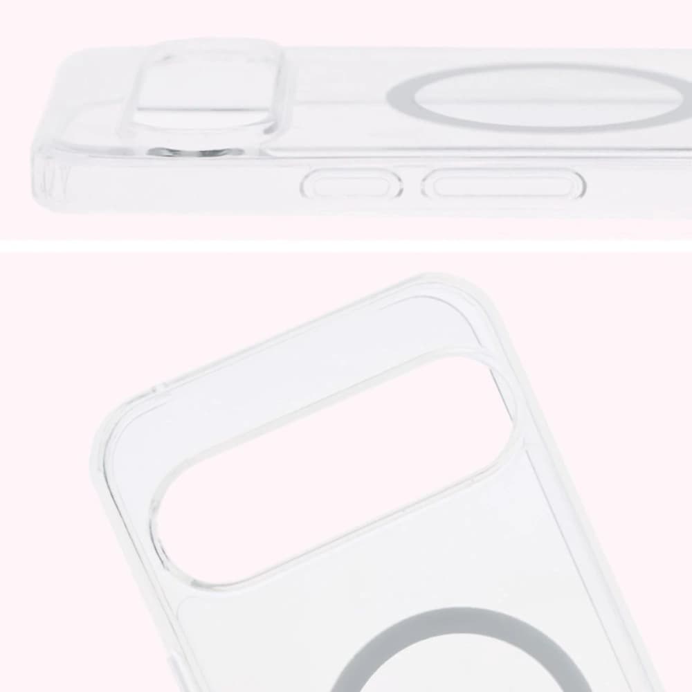 Etui z pierścieniem magnetycznym Bizon Case CrystalO do Google Pixel 9 / 9 Pro przezroczyste - 4