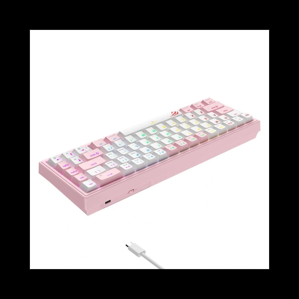 Herní mechanická klávesnice HAVIT KB874L RGB (růžovo-bílá) - 4