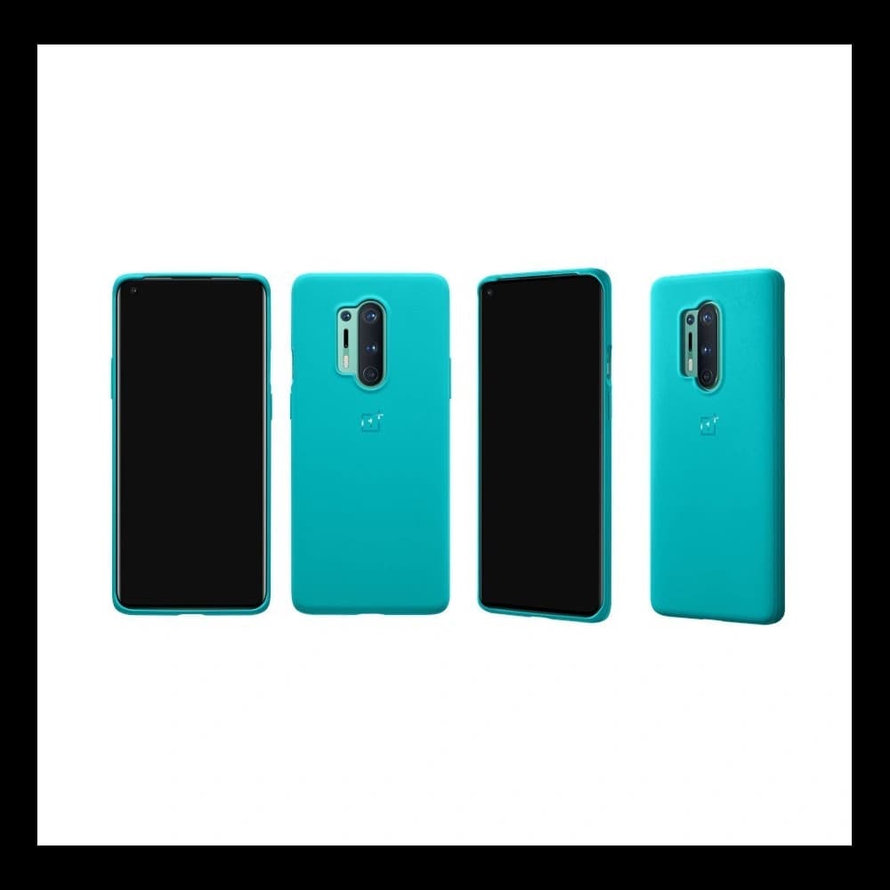OnePlus 8 Pro Sandstone Bumper Case Cyan - 5