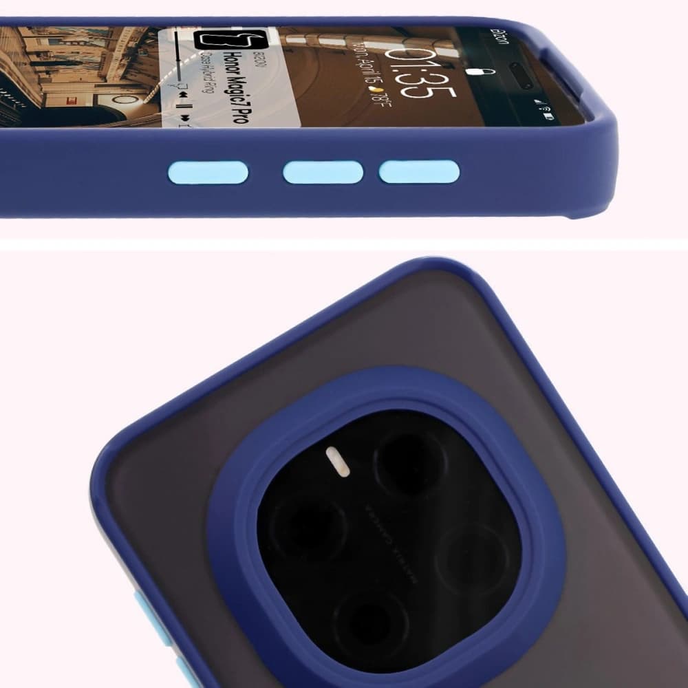 Bizon Case Hybrid Ring Honor Magic7 Pro getönt mit einem navyblauen Rahmen - 3