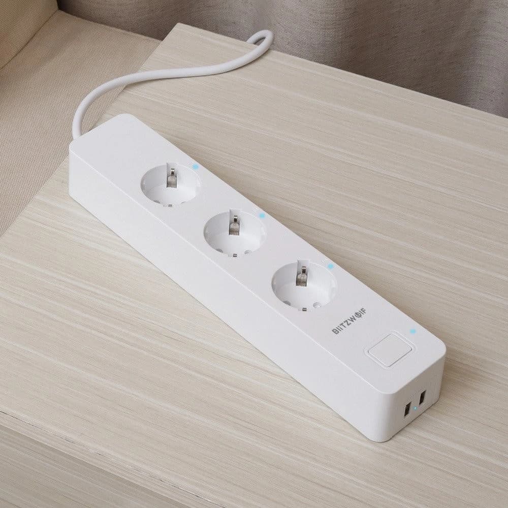 Blitzwolf intelligente Steckdosenleiste BW-SHP9, 3 Steckdosen + 2x USB, 15A, 3300W - 5