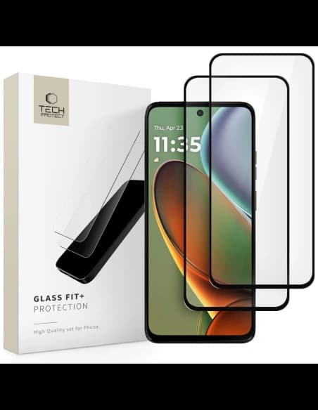 Tech-Protect Glass Fit+ Motorola Moto G15 / G15 Power / G05 / E15 Negru [2 PACK]