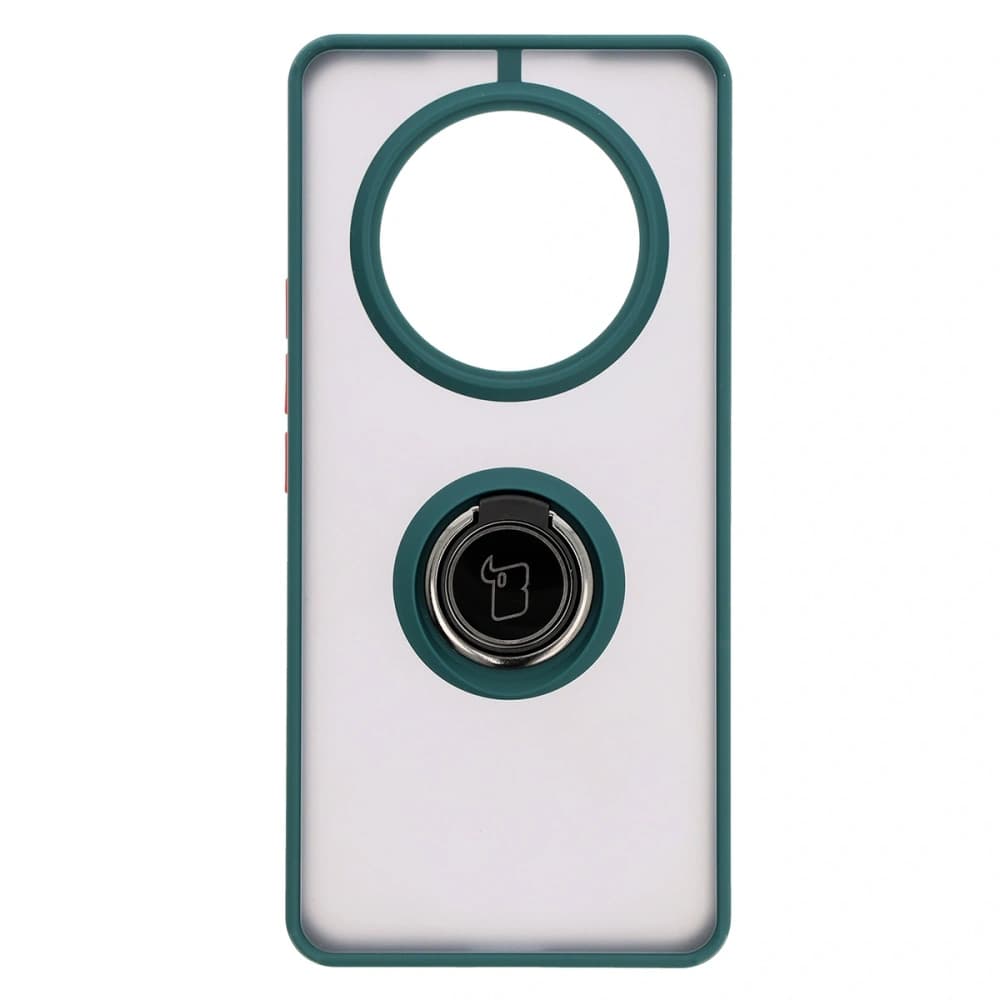 Bizon Case Hybrid Ring Honor Magic7 Lite smoky with a dark green frame - 2