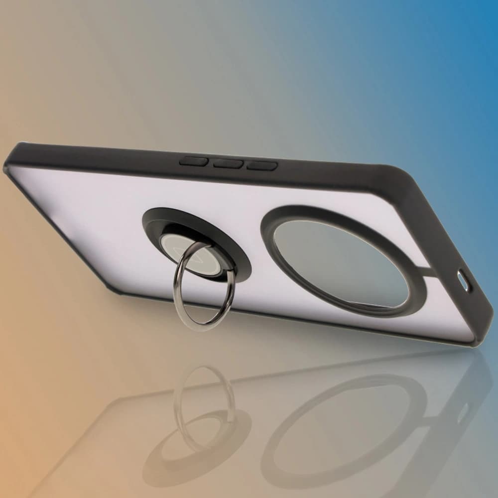 Bizon Case Hybrid Ring Honor Magic7 Lite smoky with a black frame - 6