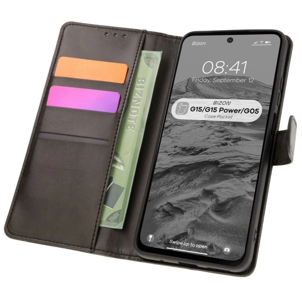 Bizon Case Pocket Motorola Moto G15 / G15 Power / G05 negru - 1