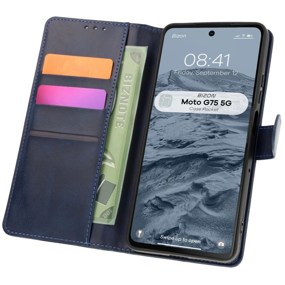 Bizon Case Pocket Motorola Moto G75 5G albastru marin - 1