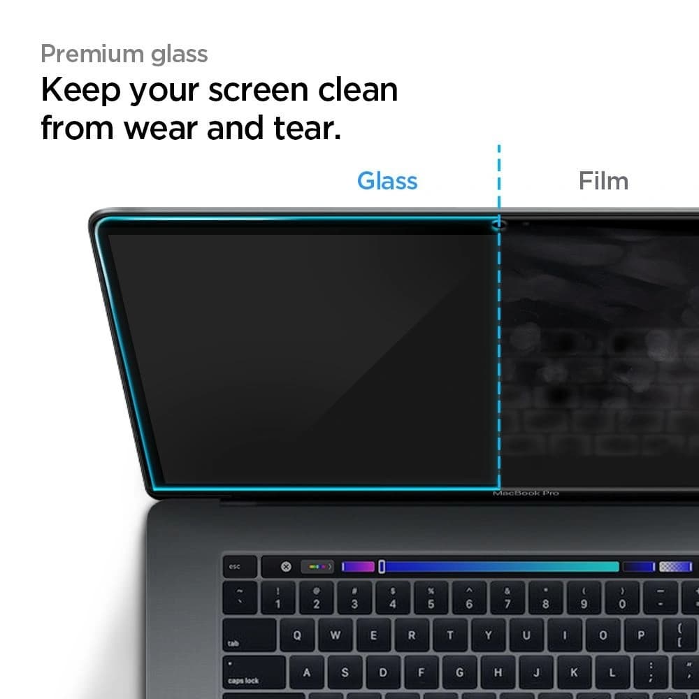 Spigen Apple Gehärtetes Glas Glas.TR MacBook Pro 16 2019-2020 Schwarz - 2