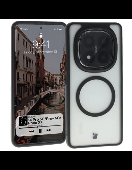 Bizon Case MatteO Magnetic Xiaomi Redmi Note 14 Pro 5G / 14 Pro Plus 5G / Poco X7 transluzent mit schwarzem Rahmen