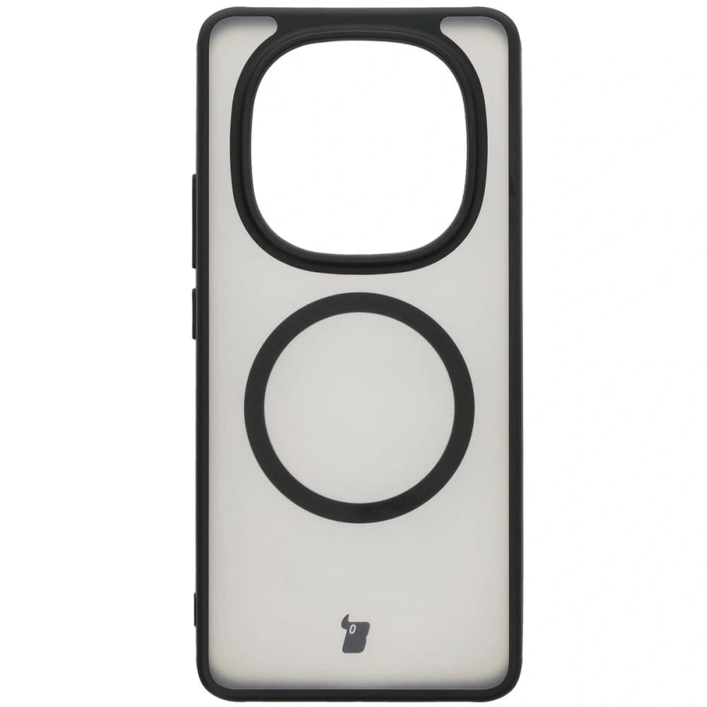 Etui s magnetickým kroužkem Bizon Case MatteO pro Xiaomi Redmi Note 14 Pro 5G / 14 Pro Plus 5G / Poco X7 poloprůhledné s černým rámem - 2