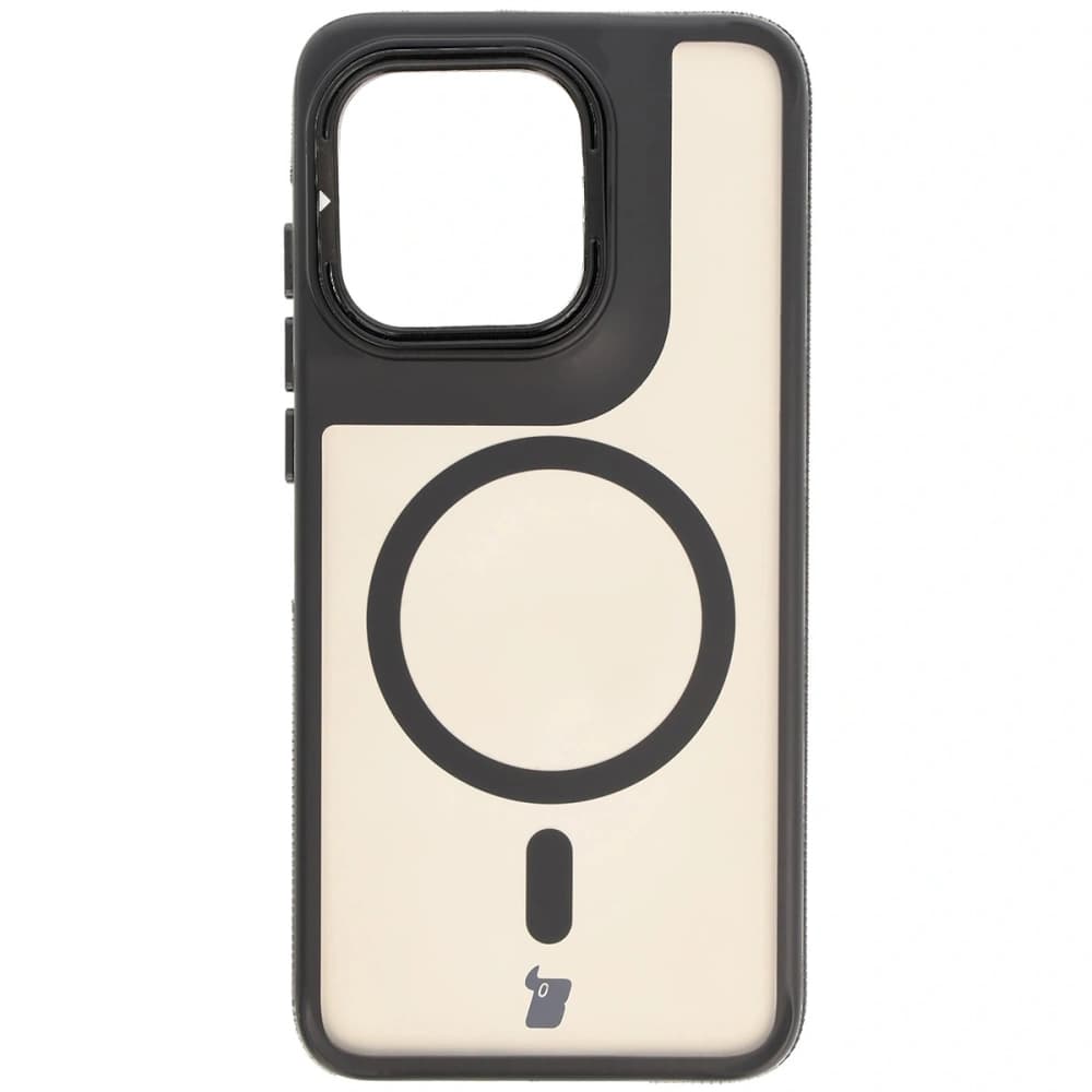 Bizon Case Eclipse Stand & Magnetic Motorola Edge 50 Neo rauchig mit einem schwarzen Rahmen - 2