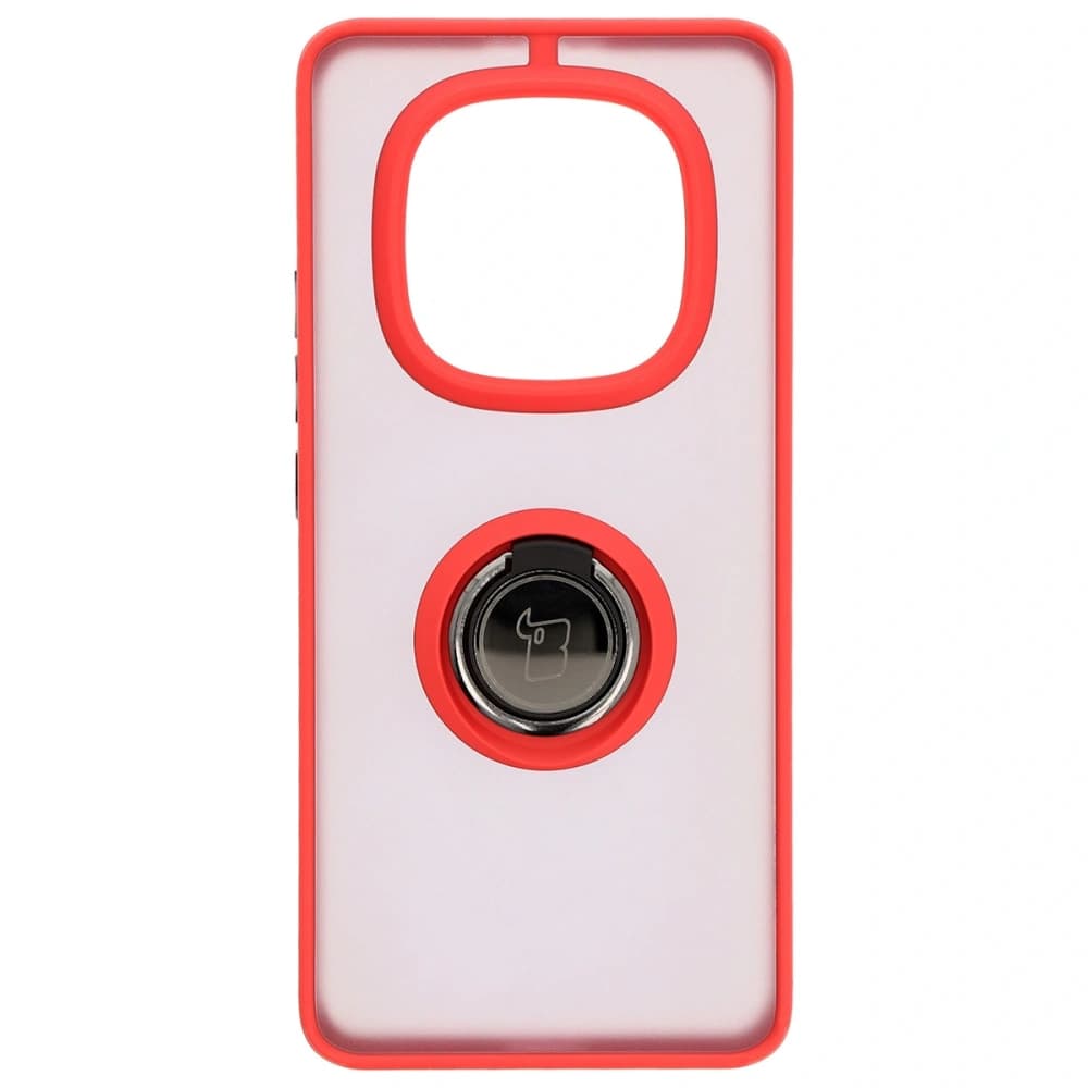 Bizon Case Hybrid Ring Xiaomi Redmi Note 14 Pro 5G / Poco X7 rauchig mit einem roten Rahmen - 2