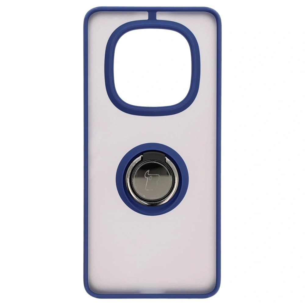 Bizon Case Hybrid Ring Xiaomi Redmi Note 14 Pro 5G / Poco X7 fumuriu cu un cadru albastru închis - 2