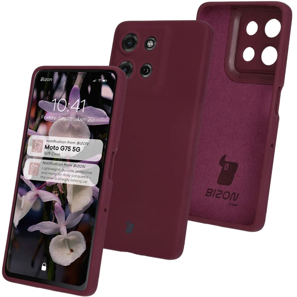 Bizon Soft Case Motorola Moto G75 5G violet închis - 1