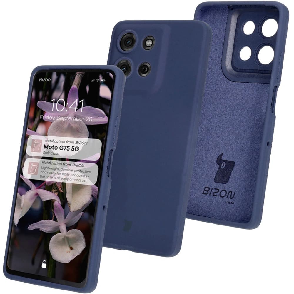 Bizon Soft Case Motorola Moto G75 5G albastru închis - 1