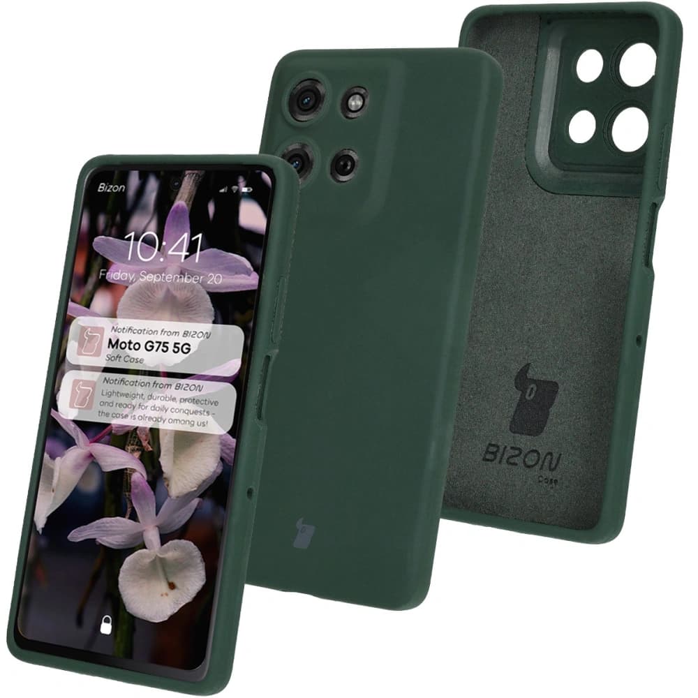 Bizon Soft Case Motorola Moto G75 5G verde închis - 1