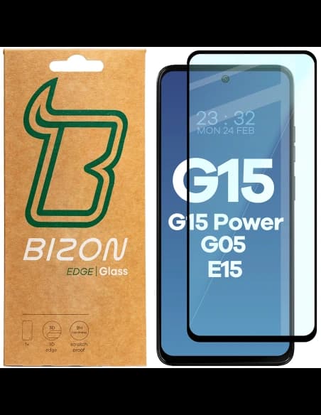 Bizon Glass Edge 2 Motorola Moto G15 / G15 Power / G05 / E15 cadru negru