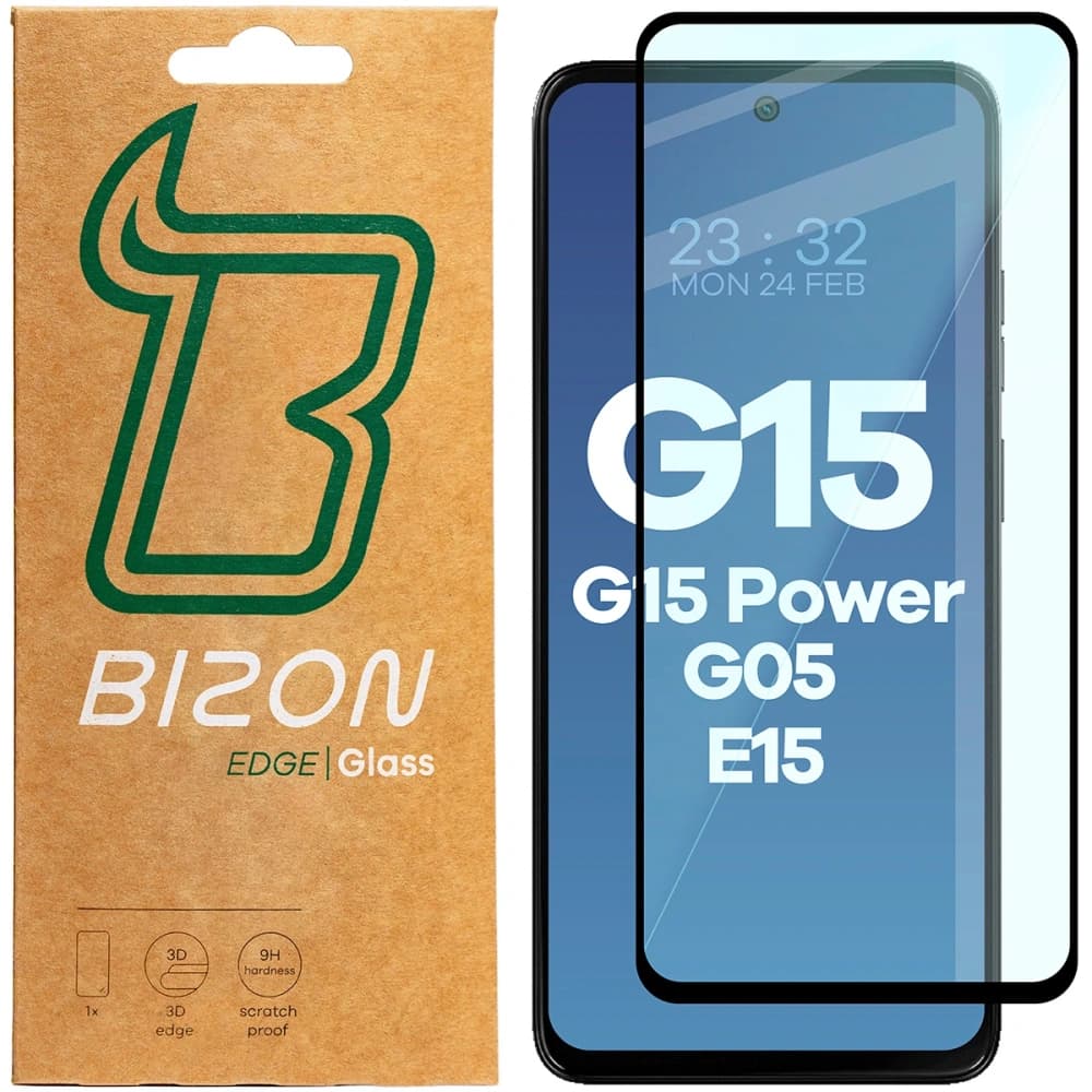 Bizon Glass Edge 2 Motorola Moto G15 / G15 Power / G05 / E15 cadru negru - 1