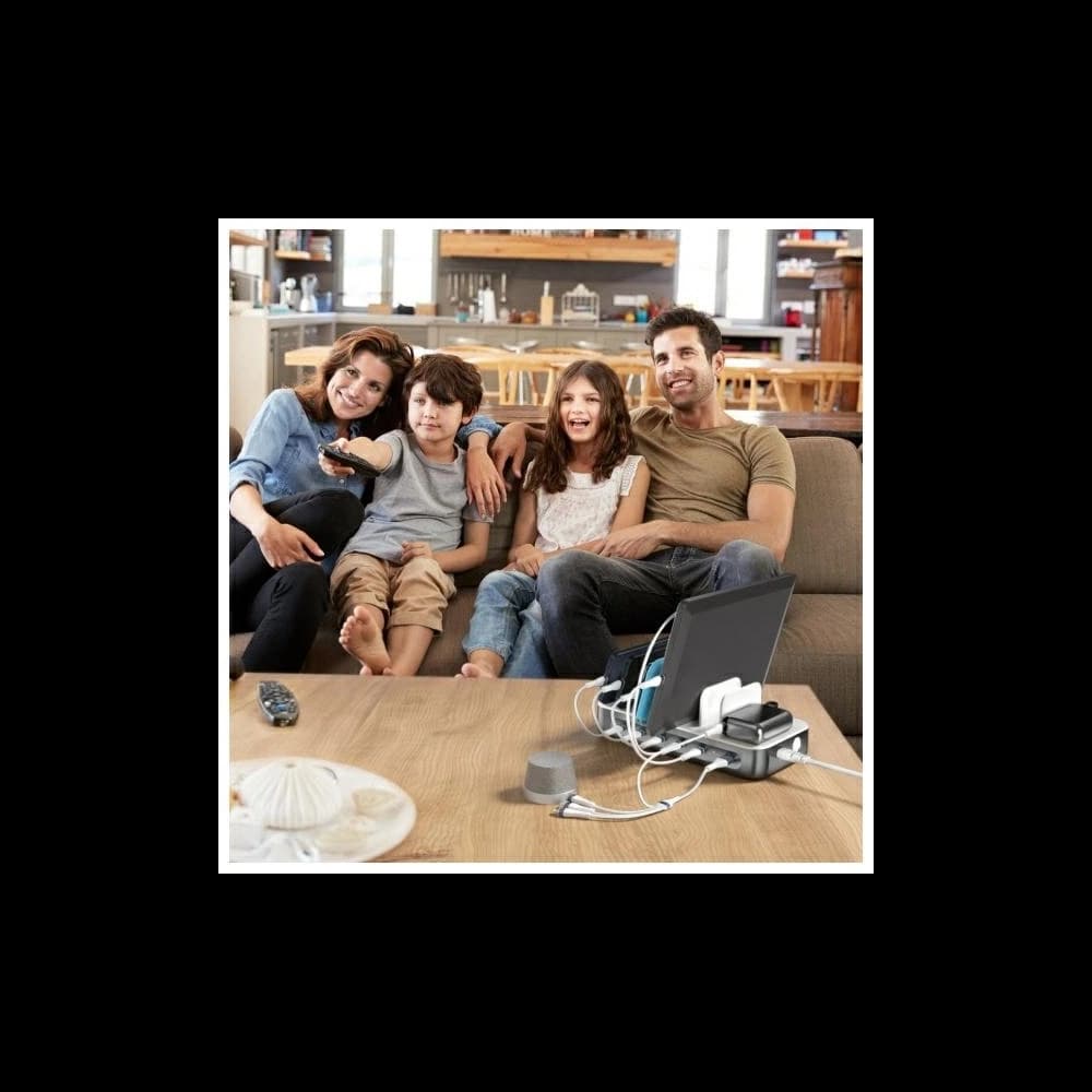 4smarts Csapat 100W USB-A, 5xUSB-C töltőállomás kábel szettel, űrszürke színben - 6