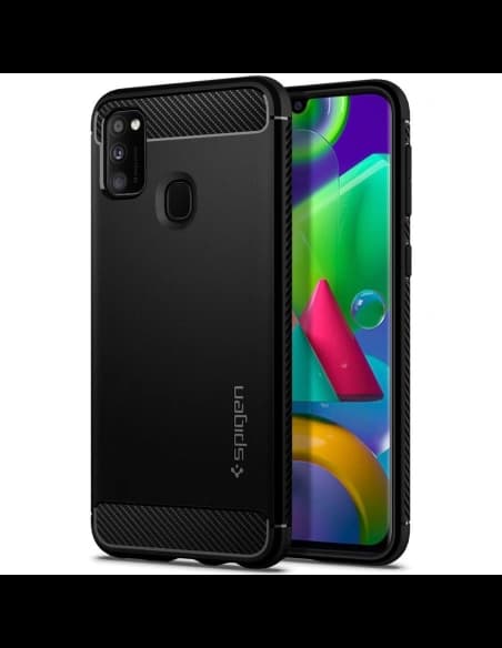Spigen Samsung Tasche Rugged Armor Galaxy M21 Mattschwarz