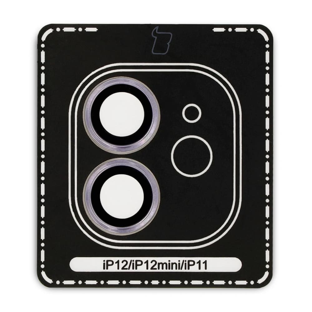 Bizon Glass Snap Lens Apple iPhone 12 / 12 Mini / 11 purple frame - 2