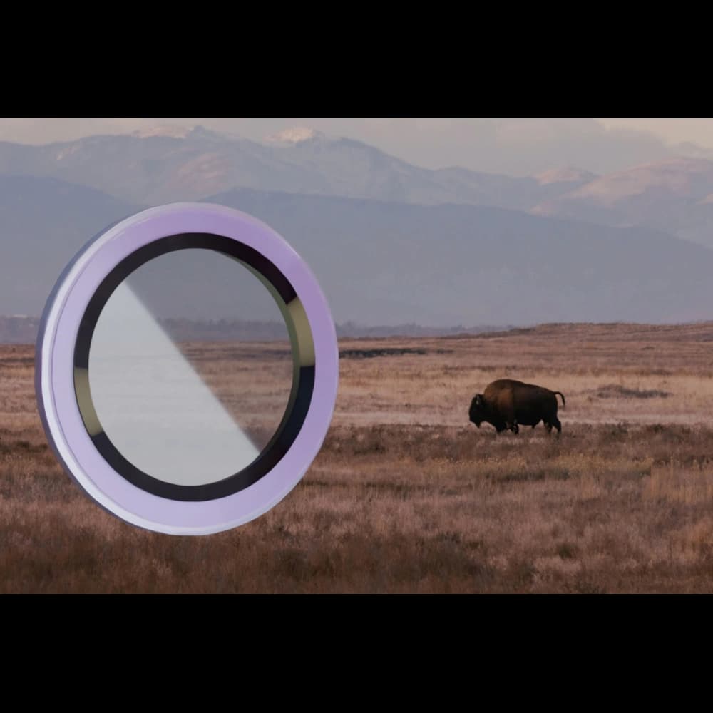 Bizon Glass Snap Lens Apple iPhone 12 / 12 Mini / 11 purple frame - 3