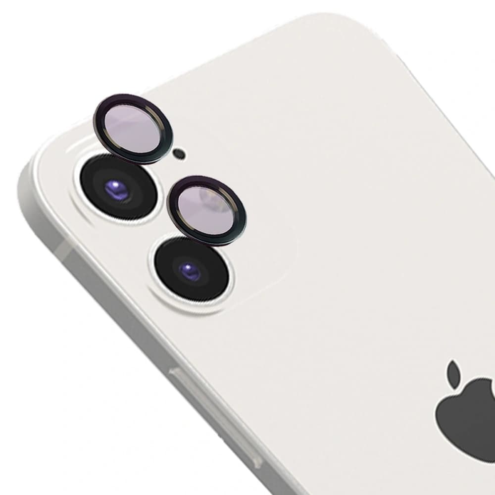 Bizon Glass Snap Lens Apple iPhone 12 / 12 Mini / 11 cadru negru - 1