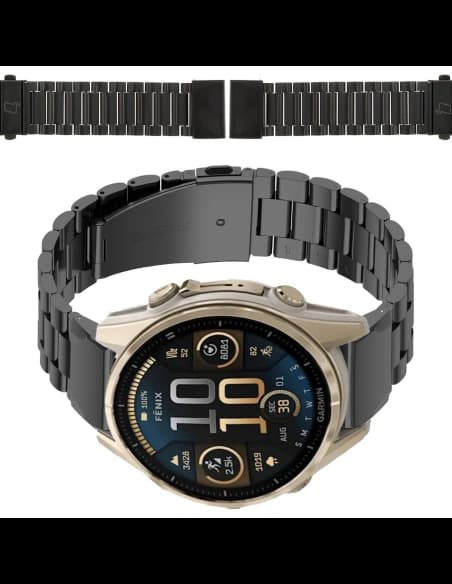 Pasek ze stali nierdzewnej Bizon Strap Watch Aura do Smartwatcha 20 mm czarny