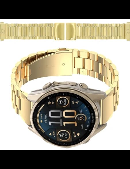 Pasek ze stali nierdzewnej Bizon Strap Watch Aura do Smartwatcha 20 mm złoty