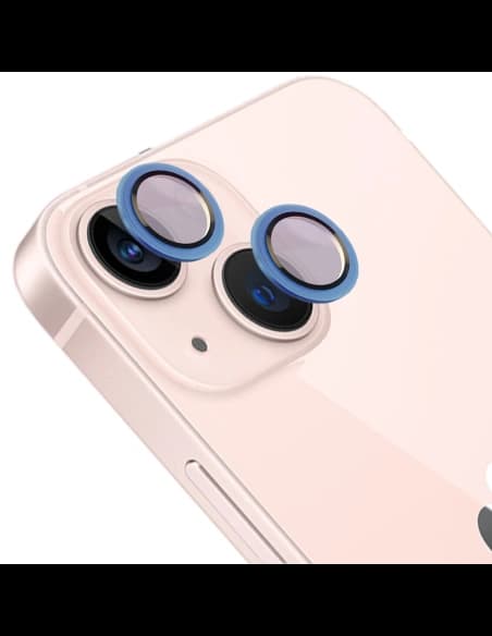 Bizon Glass Snap Lens Apple iPhone 13 / 13 Mini blauer Rahmen