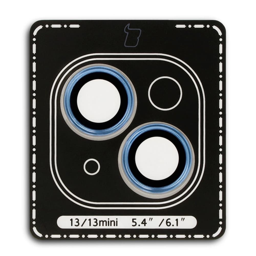 Bizon Glass Snap Lens Apple iPhone 13 / 13 Mini modrý rám - 2