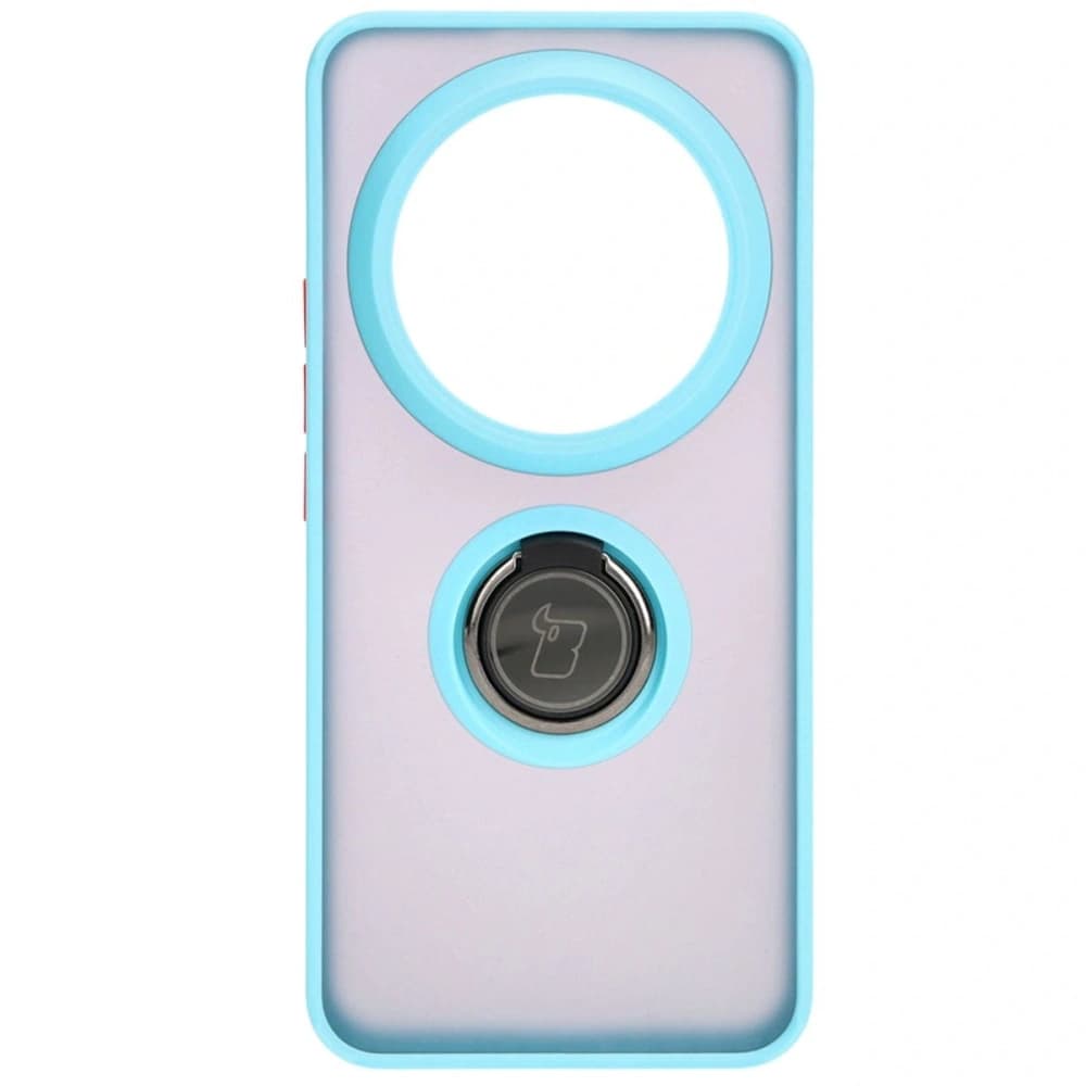 [OUTLET] Case with finger holder Bizon Case Hybrid Ring for Xiaomi 14 Ultra smoked with a light blue frame - 2