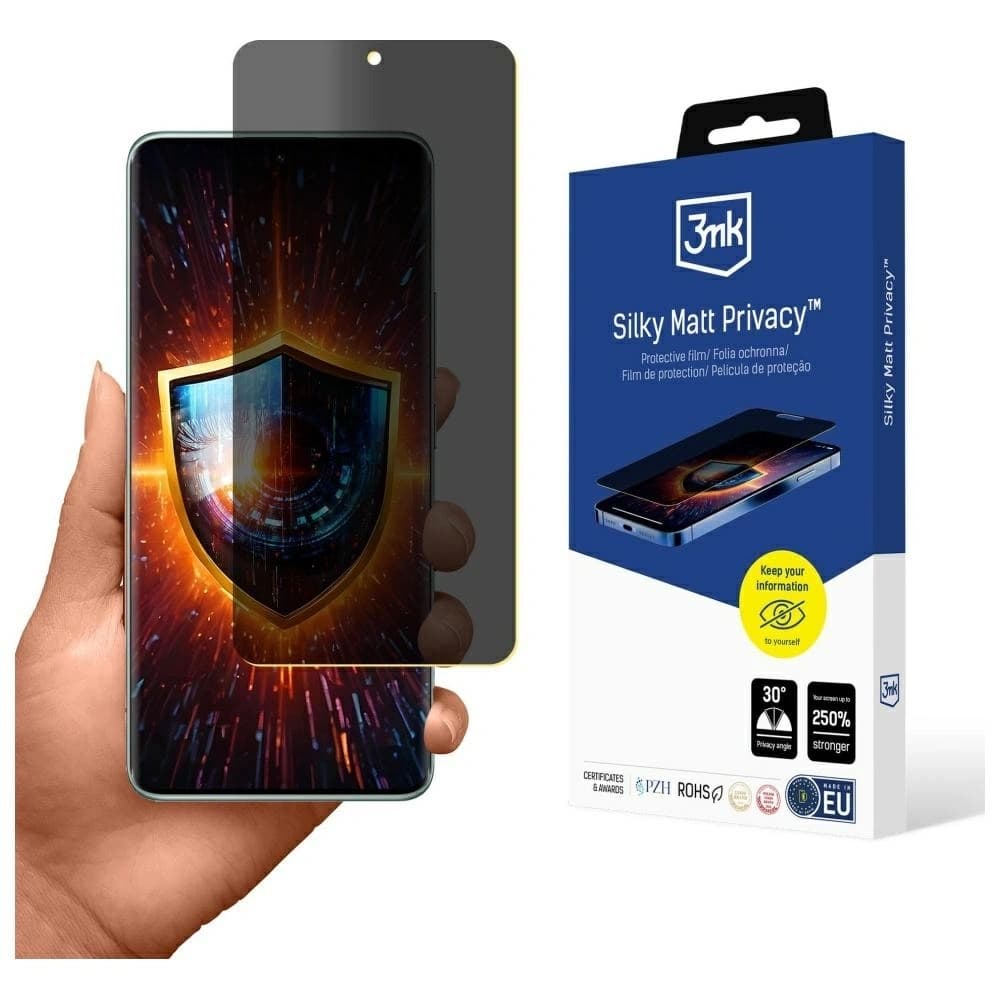3MK Silky Matt Privacy Xiaomi Redmi Note 14 Pro 5G černý - 1