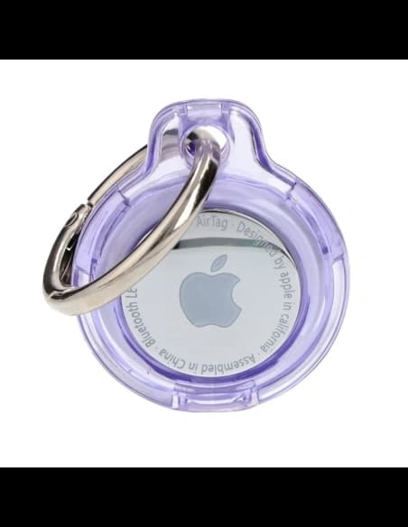 Bizon Case Locator Keychain Apple AirTag clear-purple