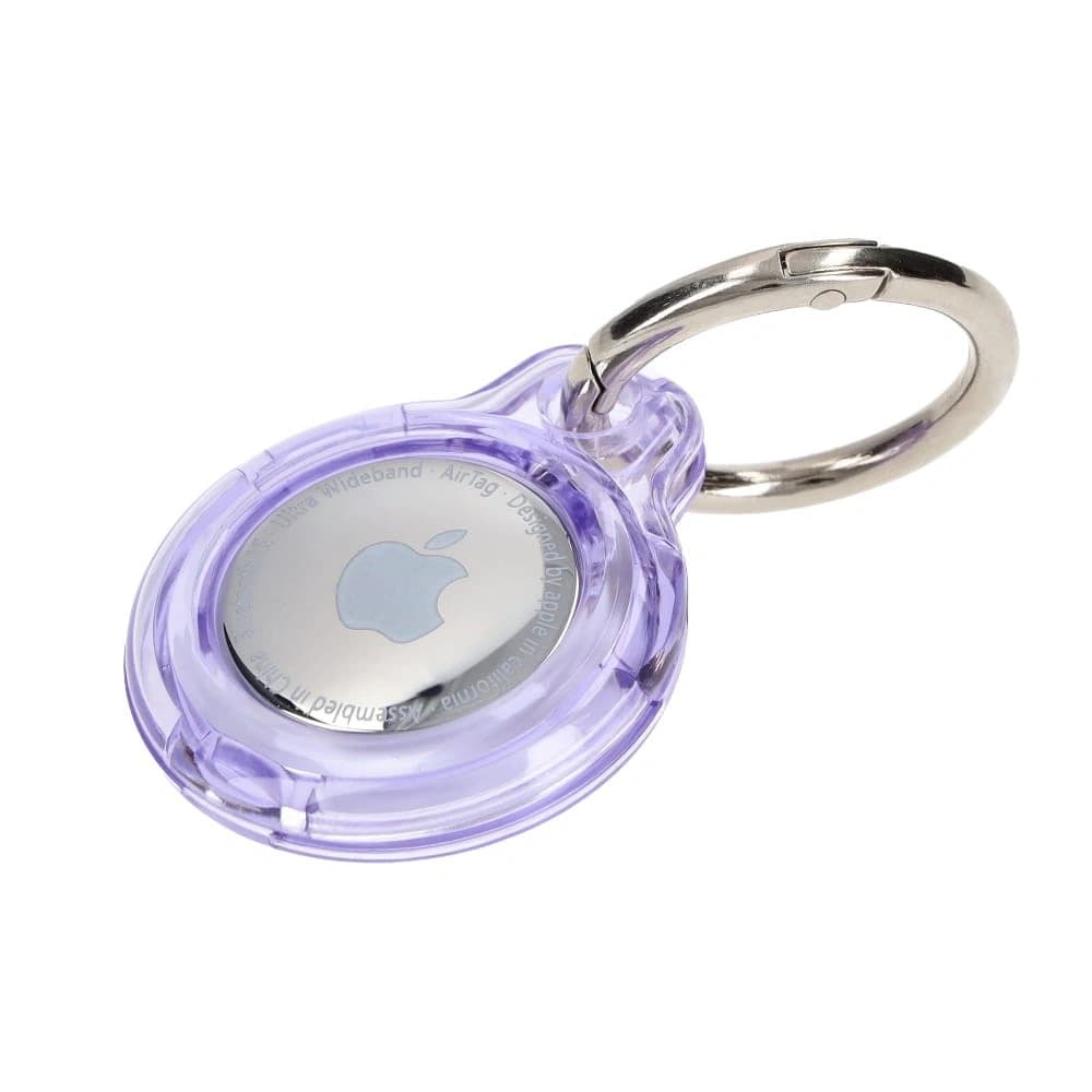 Bizon Case Locator Cheie Apple AirTag transparent-purpuriu - 3