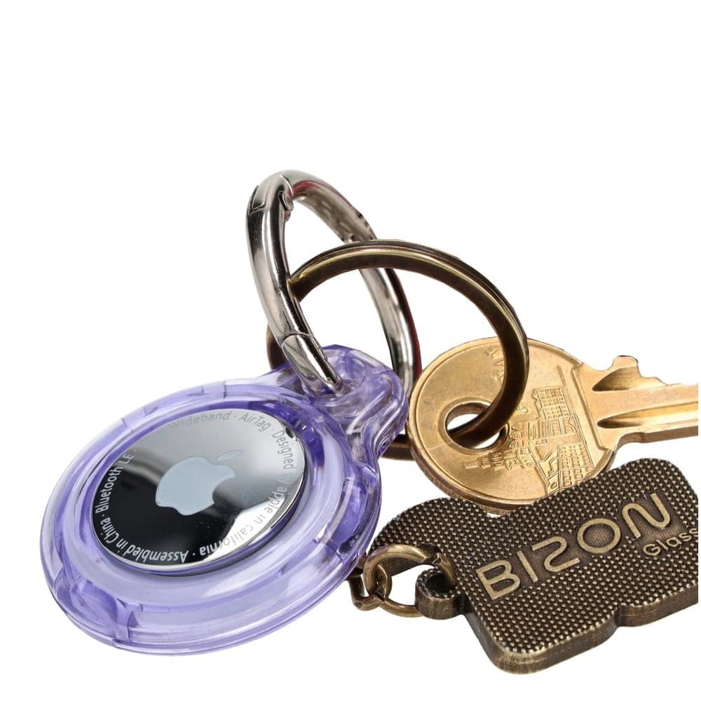 Bizon Case Locator Cheie Apple AirTag transparent-purpuriu - 6