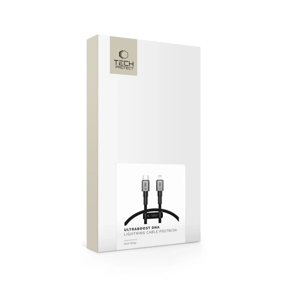 Tech-Protect Cablu Ultraboost DNA USB-A / Lightning 12W 2.4A 25cm Gri Fier - 7