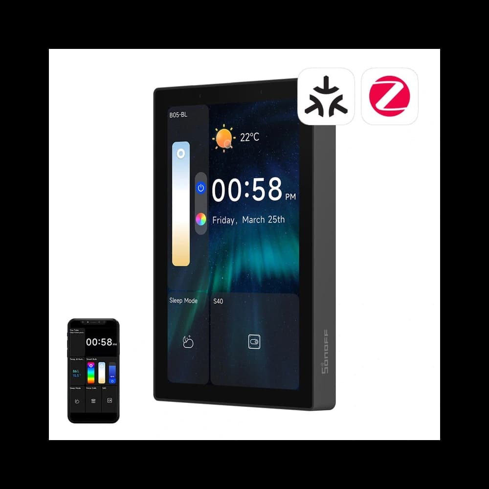 Panoul de control WiFi/Bluetooth/ZigBee Matter SONOFF NSPanel Pro 120 (negru) - 1