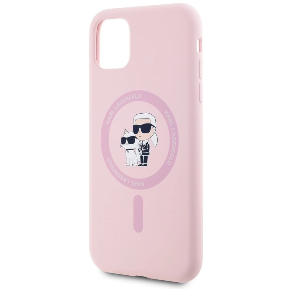 Karl Lagerfeld Silikon Karl&Choupette MagSafe Apple iPhone 11 rosa - 6