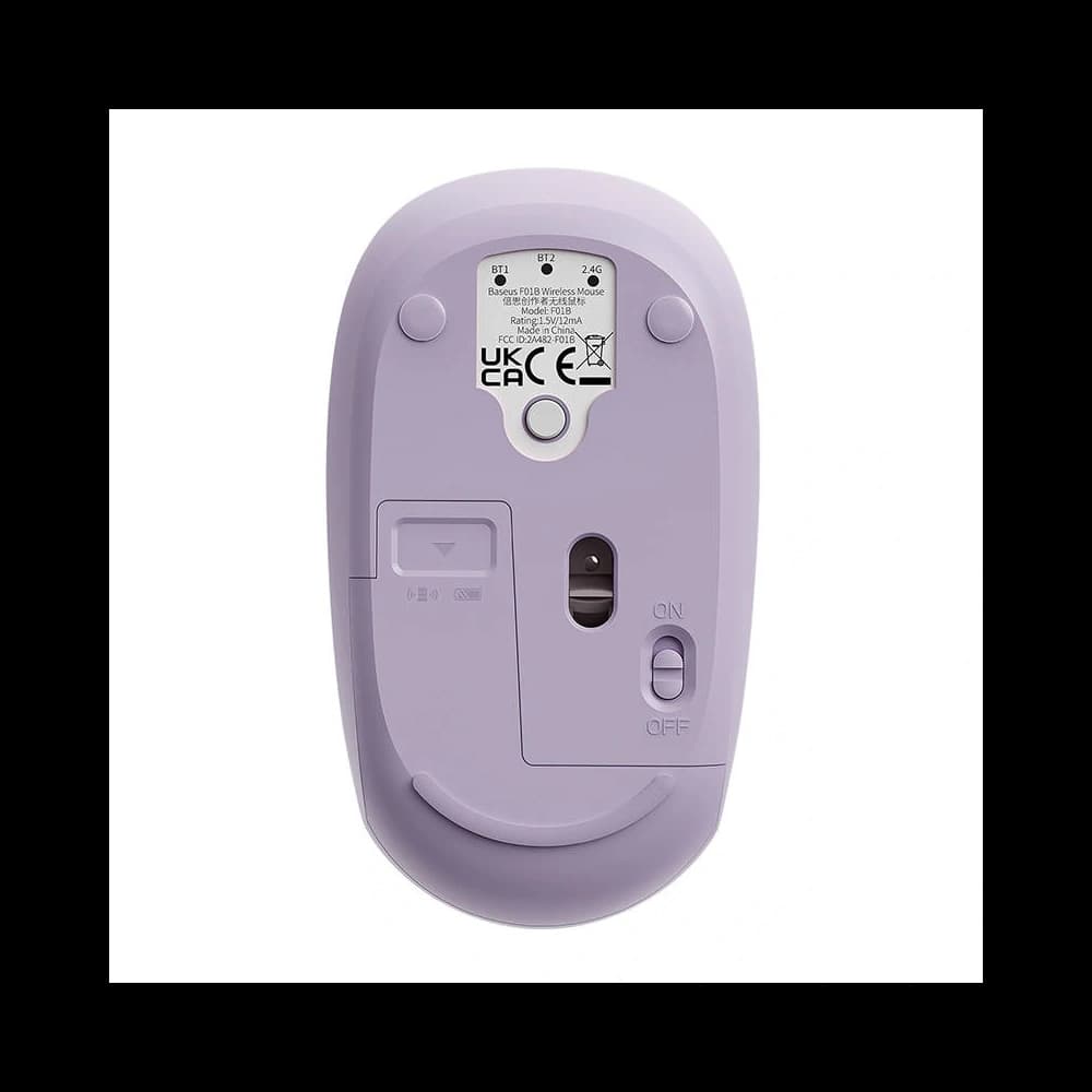 Baseus F01B Tri-Mode 2.4G BT 5.0 1600 DPI Bezdrátová myš (fialová) - 3